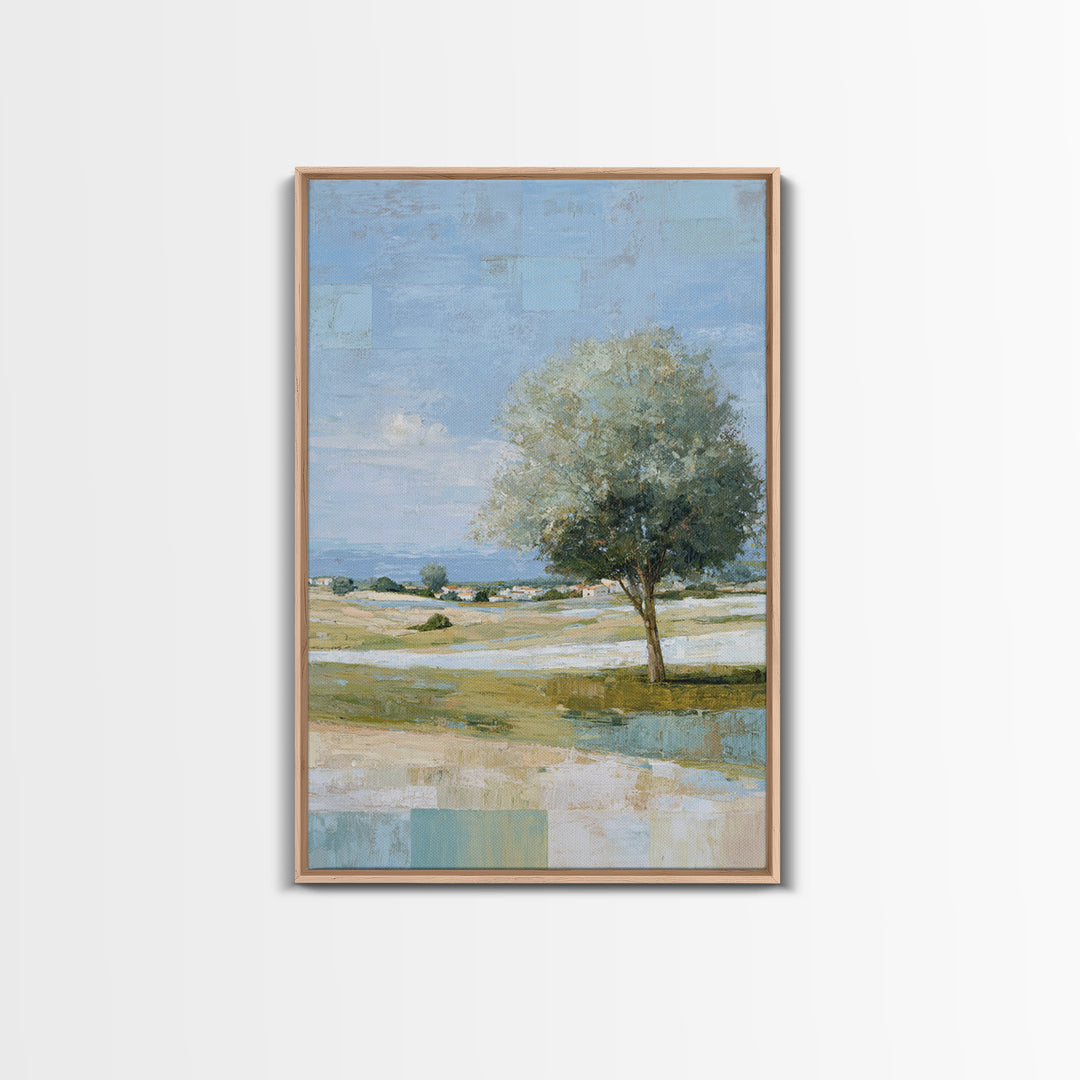 Open Field with Distant Tree Canvas Print, Waiting Room Art, Statement Artwork, Waiting Room Decor, Fine Art, Calm, Wall Decor, WRA-2x3-31