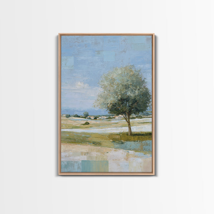 Open Field with Distant Tree Canvas Print, Waiting Room Art, Statement Artwork, Waiting Room Decor, Fine Art, Calm, Wall Decor, WRA-2x3-31
