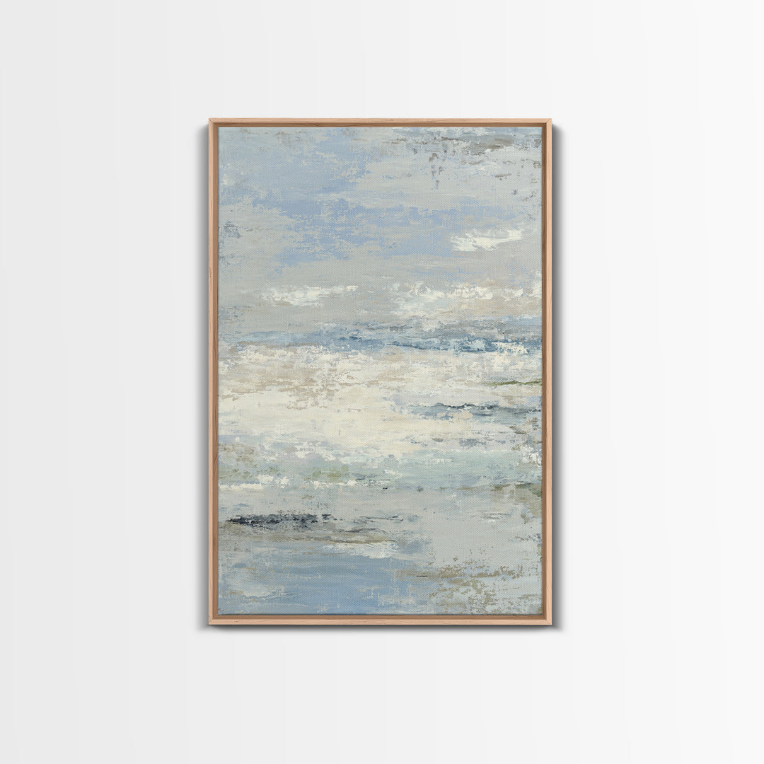 Soft Abstract Waves Framed Canvas Print, Waiting Room Art, Waiting Room Decor, Abstract Art, Calm, Floral Wall Art, WRA-2x3-34