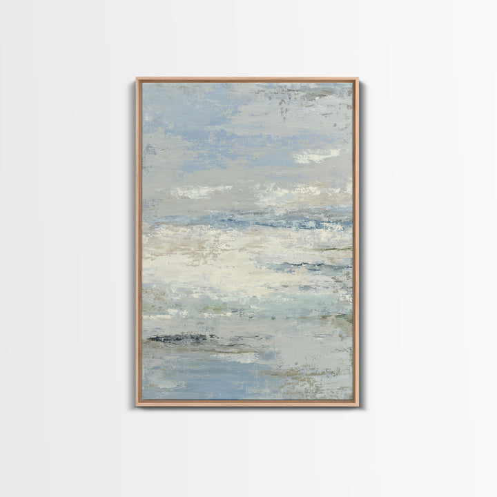 Soft Abstract Waves Framed Canvas Print, Waiting Room Art, Waiting Room Decor, Abstract Art, Calm, Floral Wall Art, WRA-2x3-34