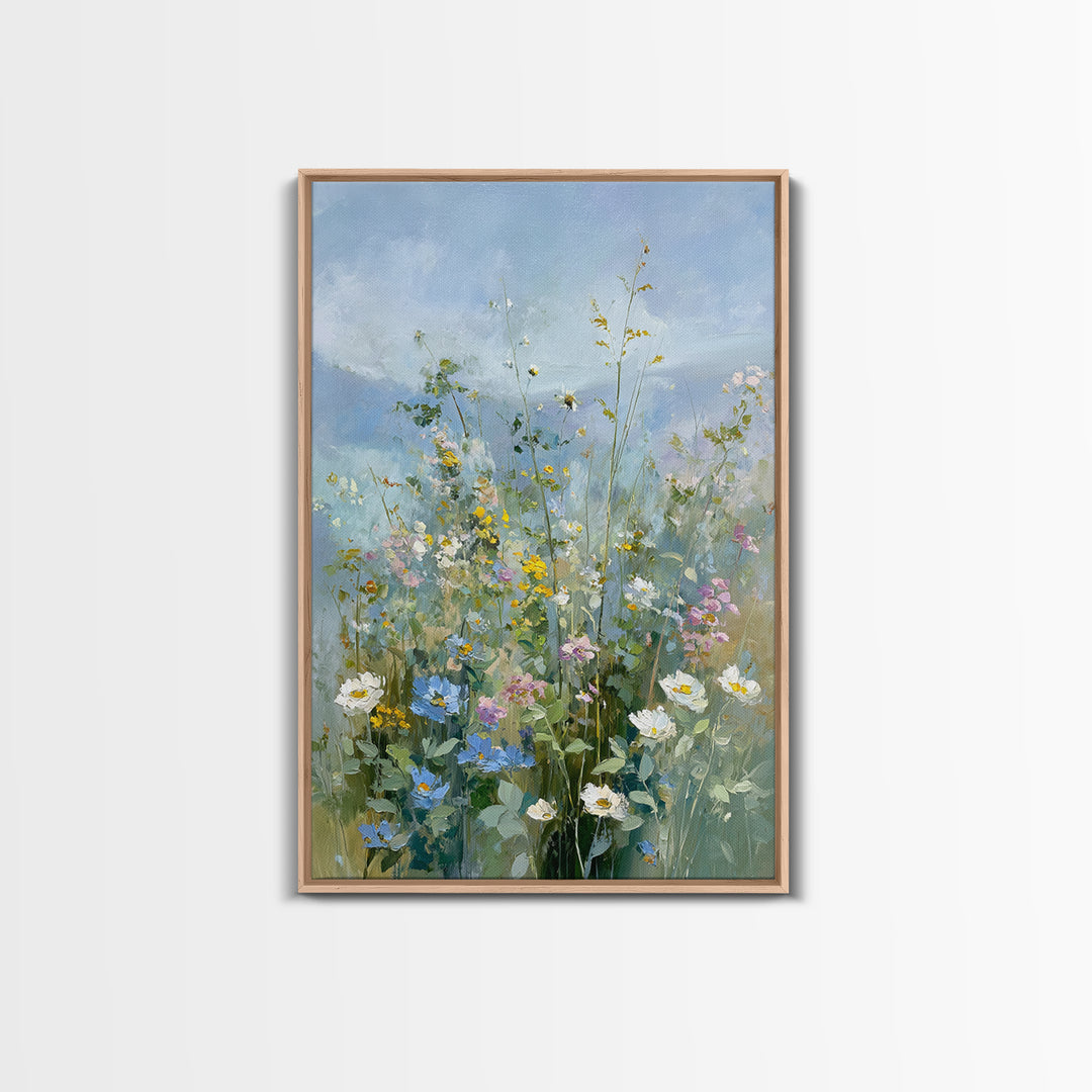 Sunlit Meadow with Wildflowers Canvas Print, Waiting Room Art, Fine Art Print, Waiting Room Decor, Watercolor Art, Calm, WRA-2x3-40