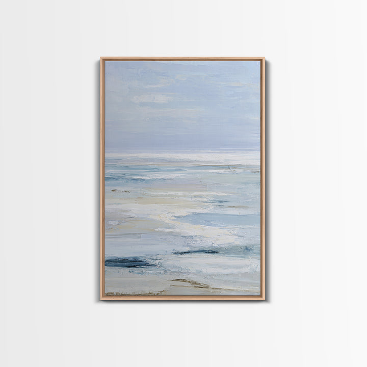Coastal Horizon with Pale Sand and Water Framed Canvas Print, Waiting Room Art, Printable Wall Art, Waiting Room Decor, Calm, WRA-2x3-41