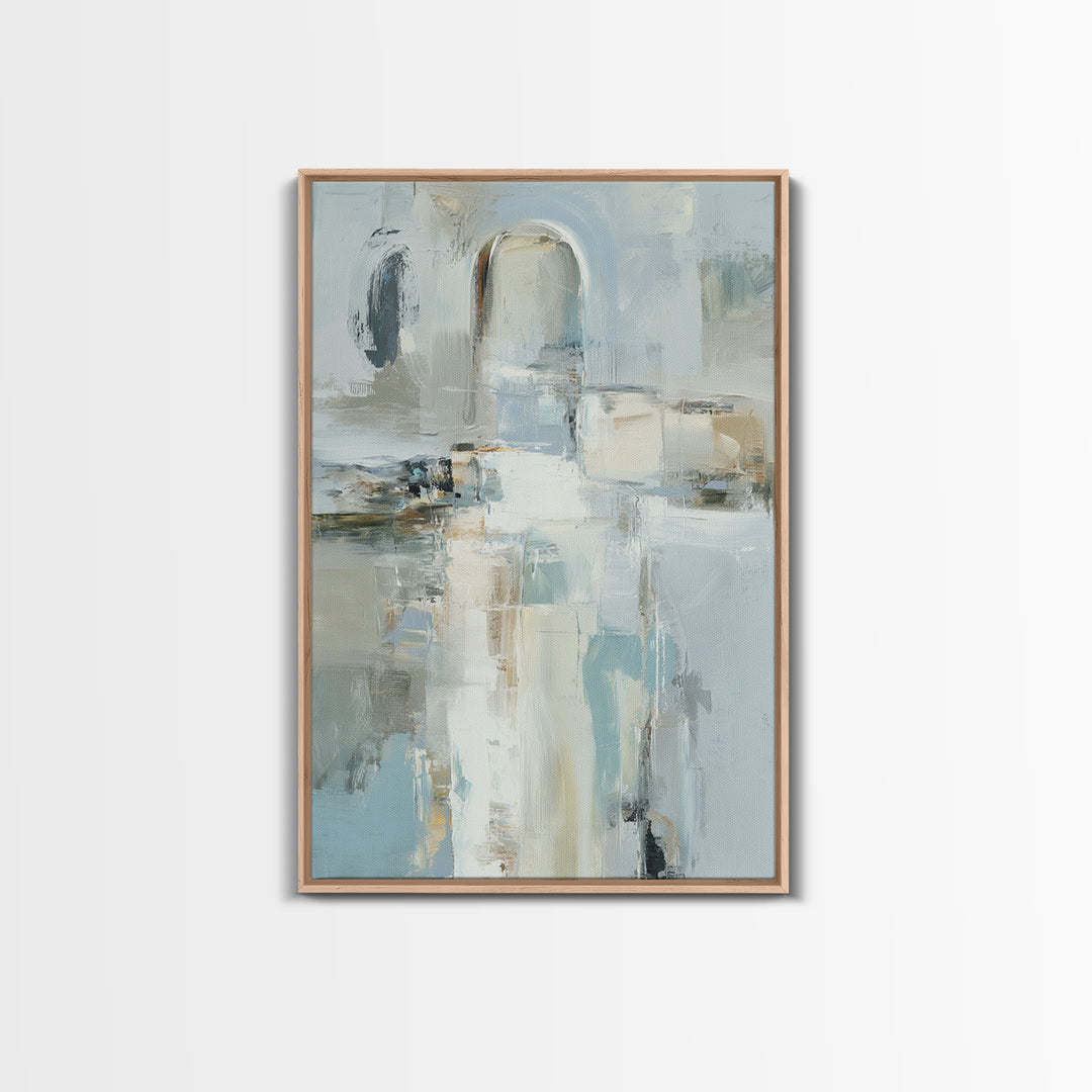 Modern Neutral Arch Abstraction Framed Canvas Print, Waiting Room Art, Abstract Art, Waiting Room Decor, Calm, Landscape, WRA-2x3-53