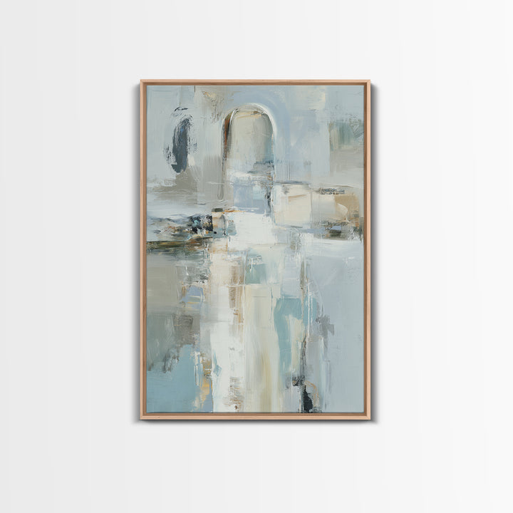 Modern Neutral Arch Abstraction Framed Canvas Print, Waiting Room Art, Abstract Art, Waiting Room Decor, Calm, Landscape, WRA-2x3-53