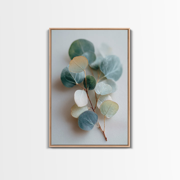 Clean Eucalyptus Leaf Study Framed Canvas Print, Waiting Room Art, Living Room Wall Art, Waiting Room Decor, Watercolor Art, WRA-2x3-73
