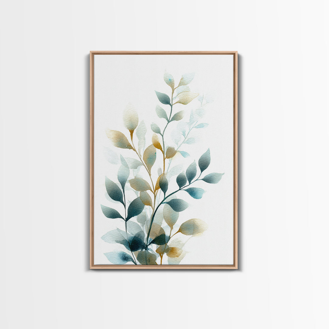 Neutral Botanical Branch Framed Canvas Print, Waiting Room Art, Bauhaus Print, Waiting Room Decor, Calm, Dental Office Decor, WRA-2x3-83