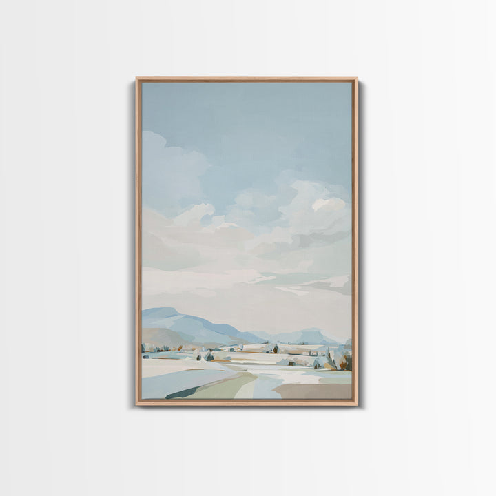 Calming Landscape with Open Sky and Gentle Canvas Print, Waiting Room Art, Art, Waiting Room Decor, Calm, Bauhaus Print, WRA-2x3-9