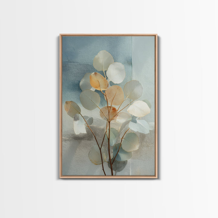 Clean Eucalyptus Leaf Study Framed Canvas Print, Waiting Room Art, Living Room Wall Art, Waiting Room Decor, Watercolor Art, WRA-2x3-97