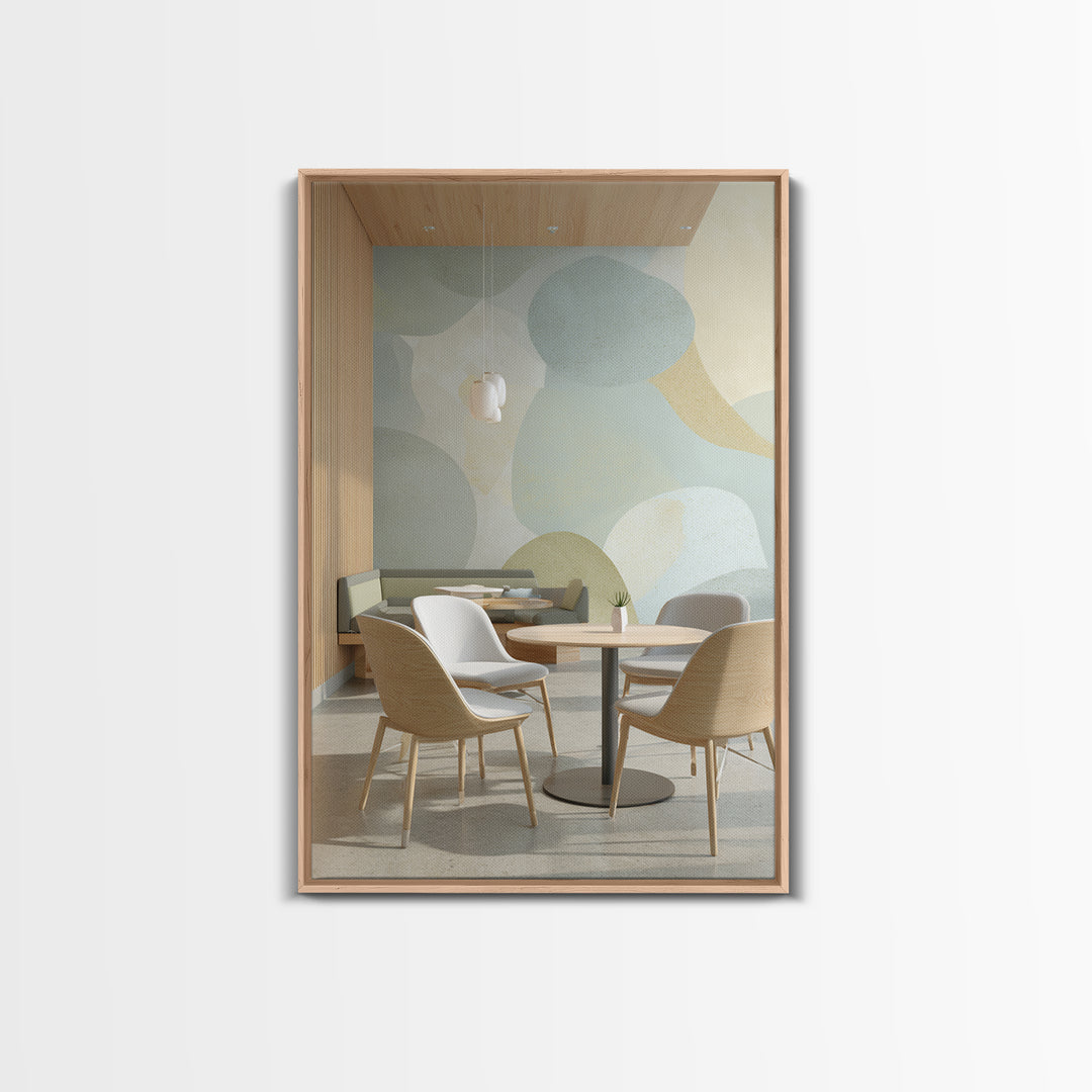 Pastel Rainbow Shapes for Pediatric Spaces Framed Canvas Print, Waiting Room Art, Waiting Room Decor, Abstract Art, Calm, WRA-2x3-98