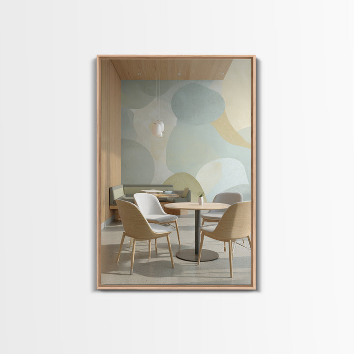 Pastel Rainbow Shapes for Pediatric Spaces Framed Canvas Print, Waiting Room Art, Waiting Room Decor, Abstract Art, Calm, WRA-2x3-98
