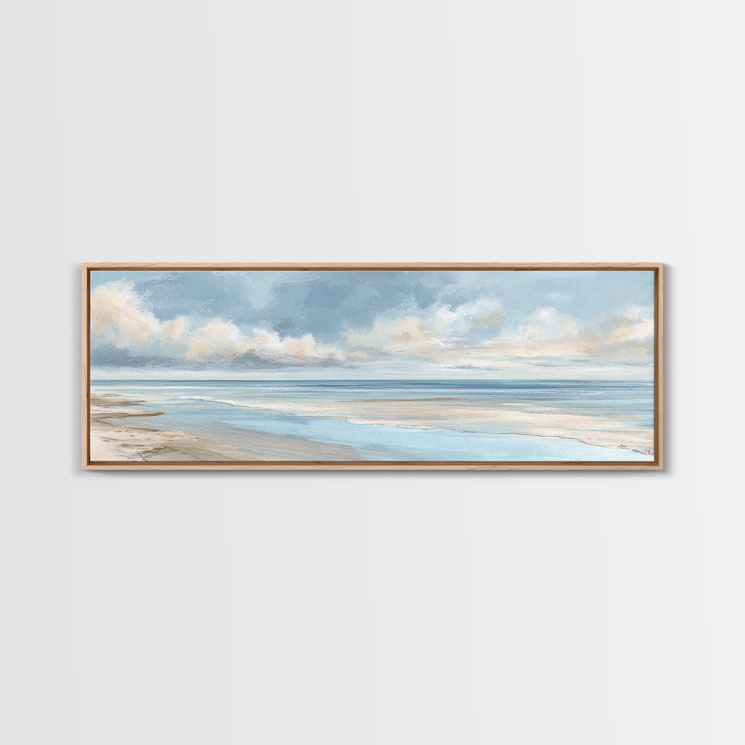 Coastal Horizon with Pale Sand and Water Canvas Print, Waiting Room Art, Landscape, Waiting Room Decor, Fine Art, Calm, WRA-3x1-25