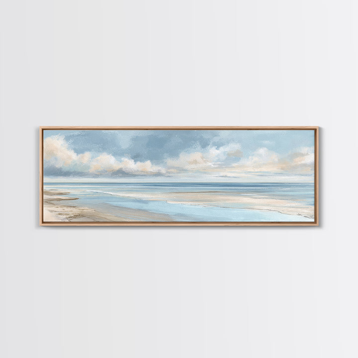 Coastal Horizon with Pale Sand and Water Canvas Print, Waiting Room Art, Landscape, Waiting Room Decor, Fine Art, Calm, WRA-3x1-25