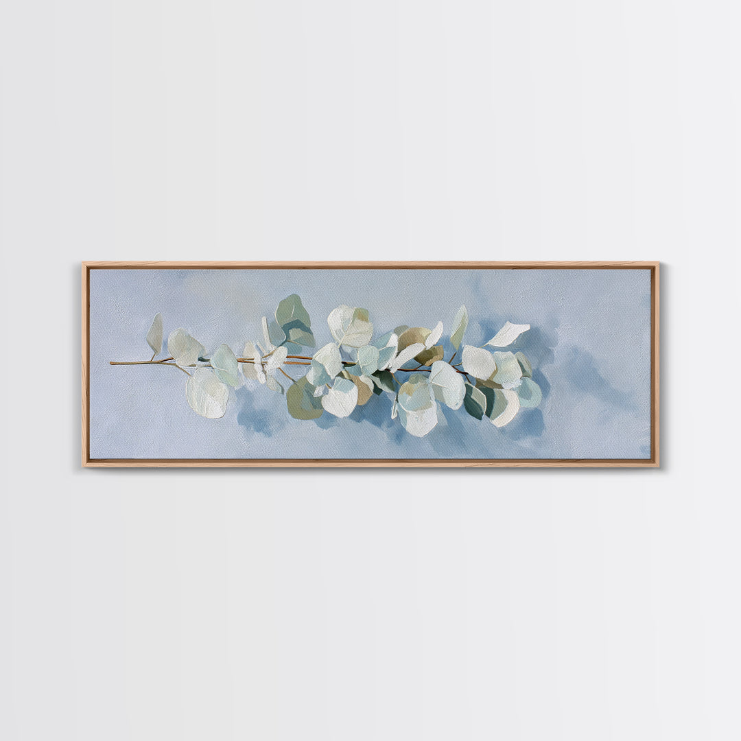 Clean Eucalyptus Leaf Study Canvas Print, Waiting Room Art, Minimalist Wall Art, Waiting Room Decor, Oil Painting, Calm, WRA-3x1-33