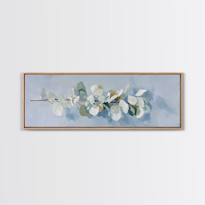 Clean Eucalyptus Leaf Study Canvas Print, Waiting Room Art, Minimalist Wall Art, Waiting Room Decor, Oil Painting, Calm, WRA-3x1-33