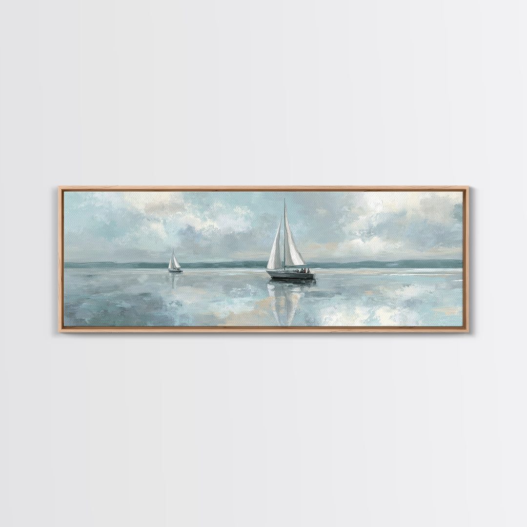 Quiet Sailboat on Calm Water Canvas Print, Waiting Room Art, Art Print, Waiting Room Decor, Fine Art, Calm, Abstract Art, WRA-3x1-35
