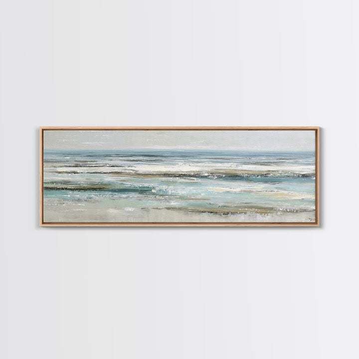 Coastal Horizon with Pale Sand and Water Canvas Print, Waiting Room Art, Landscape, Waiting Room Decor, Fine Art, Calm, WRA-3x1-49