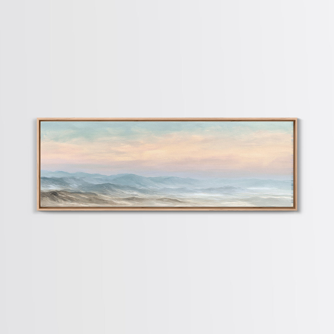Warm Desert Sunrise Framed Canvas Print, Waiting Room Art, Printable Art, Waiting Room Decor, Watercolor Art, Calm, WRA-3x1-5