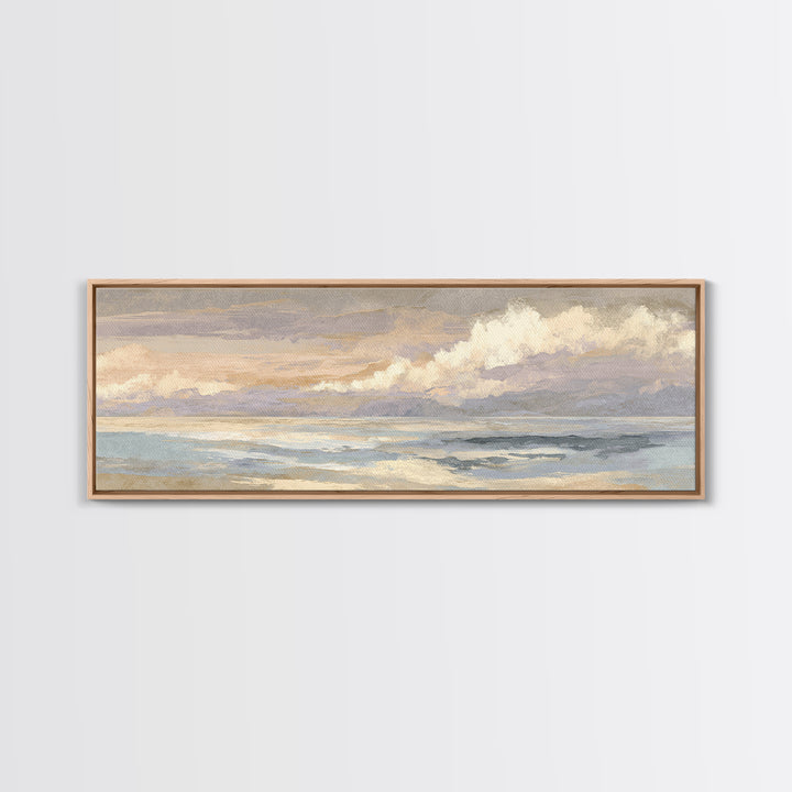 Warm Desert Sunrise Framed Canvas Print, Waiting Room Art, Abstract, Waiting Room Decor, Oil Painting, Calm, Modern Decor, WRA-3x1-53