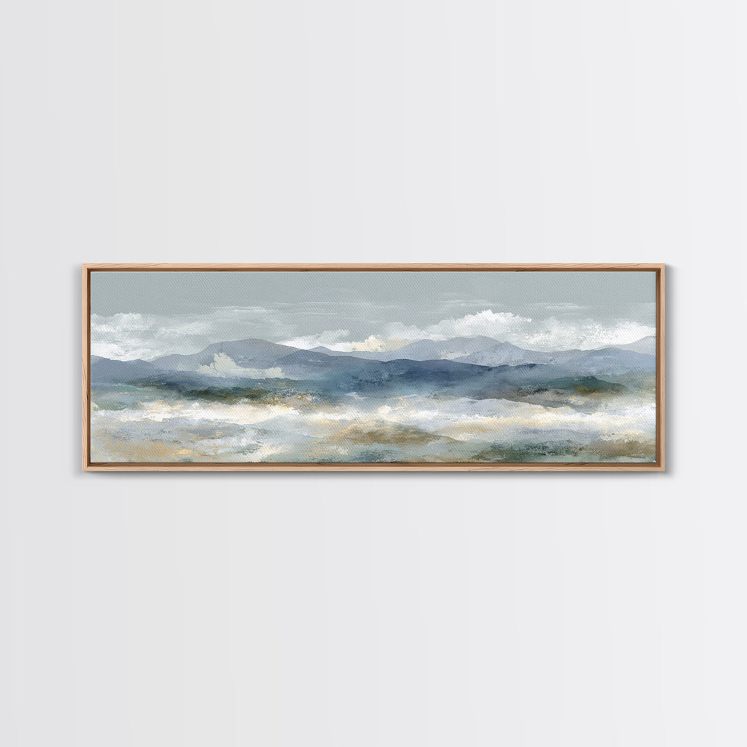 Simple Mountain Layers Canvas Print, Waiting Room Art, Dog Wall Art, Waiting Room Decor, Calm, Boho Decor, Luxury Decor, WRA-3x1-54