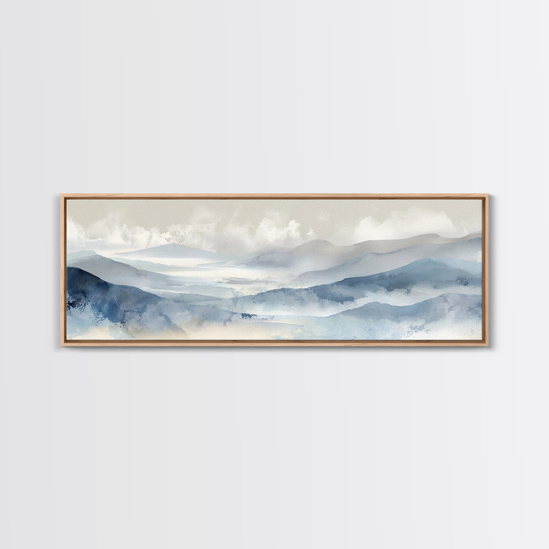 Simple Mountain Layers Canvas Print, Waiting Room Art, Digital Art Print, Waiting Room Decor, Watercolor Art, Calm, WRA-3x1-6