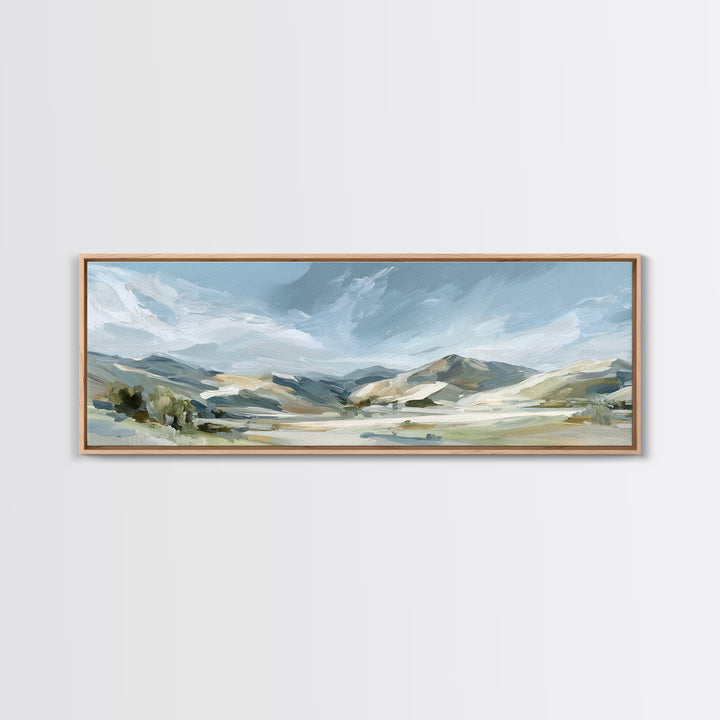 Calming Landscape with Open Sky and Gentle Canvas Print, Waiting Room Art, Dog Wall Art, Waiting Room Decor, Watercolor Art, WRA-3x1-65