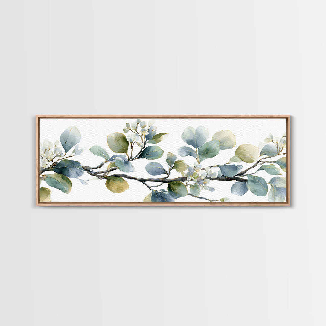 Neutral Botanical Branch Framed Canvas Print, Waiting Room Art, Bedroom Decor, Waiting Room Decor, Fine Art, Calm, Abstract, WRA-3x1-67
