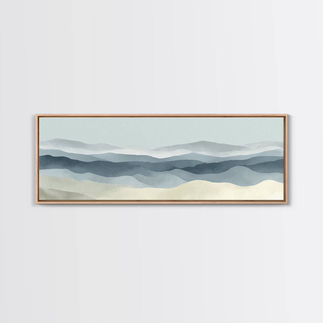 Simple Mountain Layers Canvas Print, Waiting Room Art, Art, Waiting Room Decor, Oil Painting, Calm, Bauhaus Print, WRA-3x1-78
