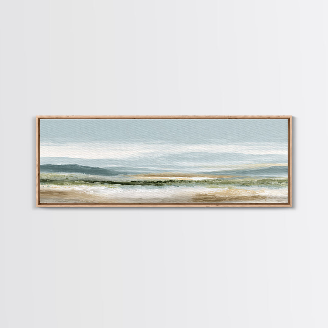 Calming Landscape with Open Sky and Gentle Framed Canvas Print, Waiting Room Art, Fine Art, Waiting Room Decor, Calm, WRA-3x1-89