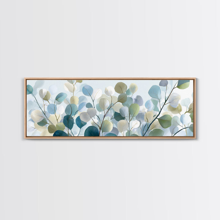 Clean Eucalyptus Leaf Study Framed Canvas Print, Waiting Room Art, Office Wall Art, Waiting Room Decor, Fine Art, Calm, WRA-3x1-9