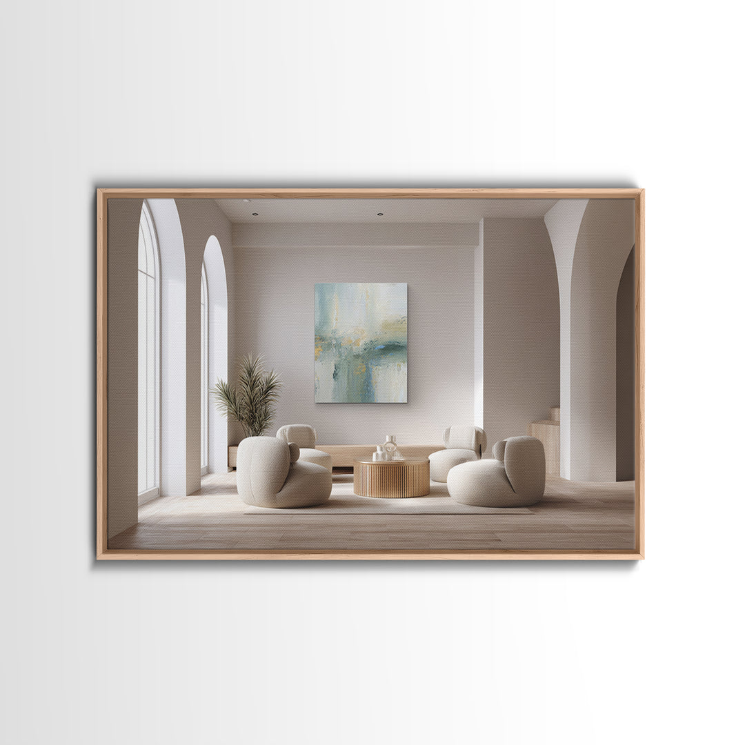 Modern Neutral Arch Abstraction Canvas Print, Waiting Room Art, Floral Wall Art, Waiting Room Decor, Abstract Art, Calm, WRA-3x2-1