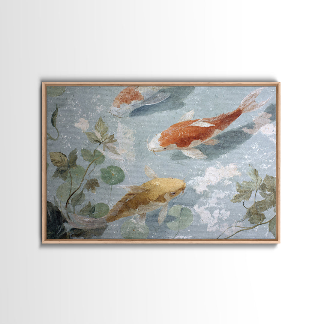 Gentle Koi Fish Framed Canvas Print, Waiting Room Art, Printable Wall Art, Waiting Room Decor, Calm, Office Wall Decor, WRA-3x2-2