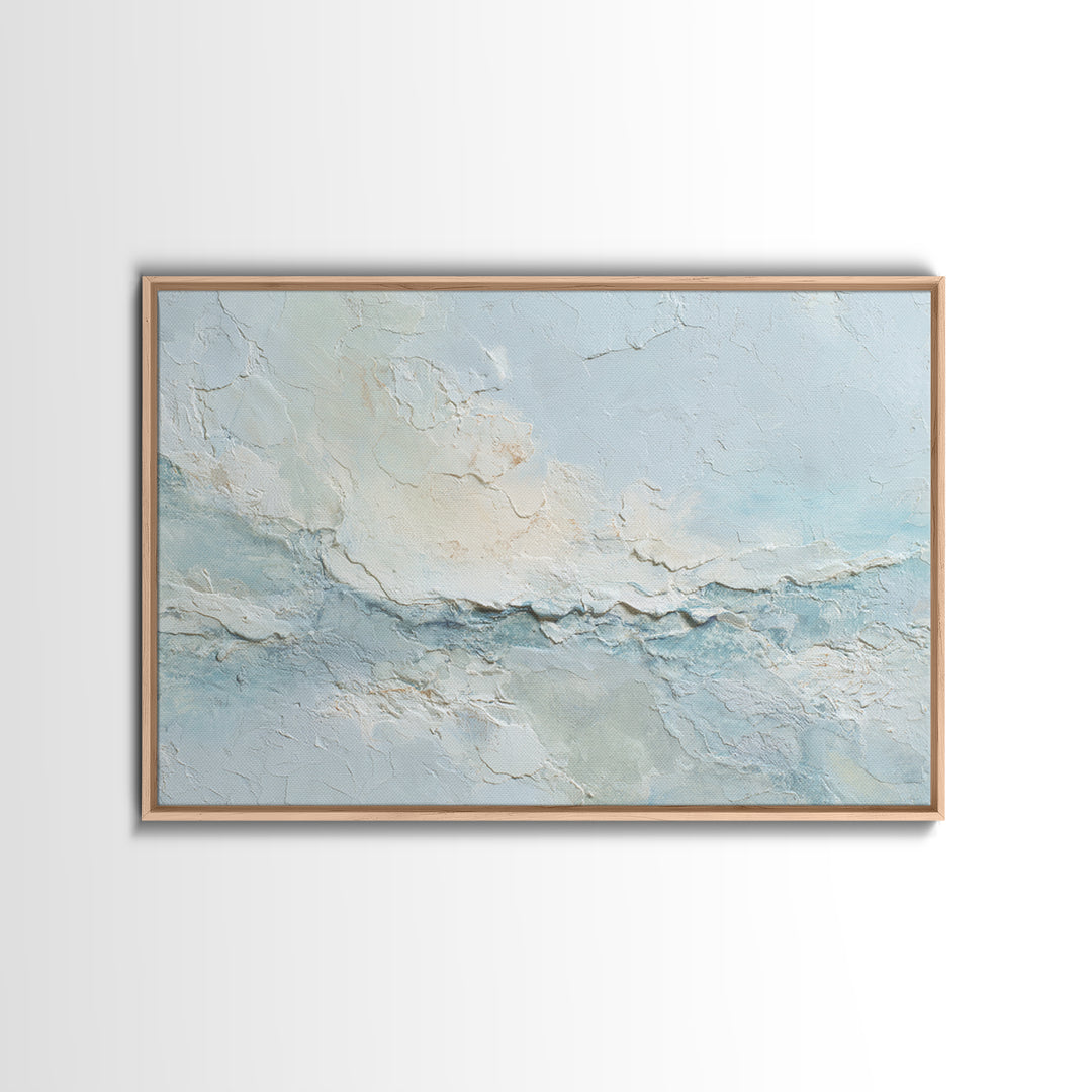 Light Marble Texture Abstract Framed Canvas Print, Waiting Room Art, Wall Sculpture, Waiting Room Decor, Abstract Art, Calm, WRA-3x2-28