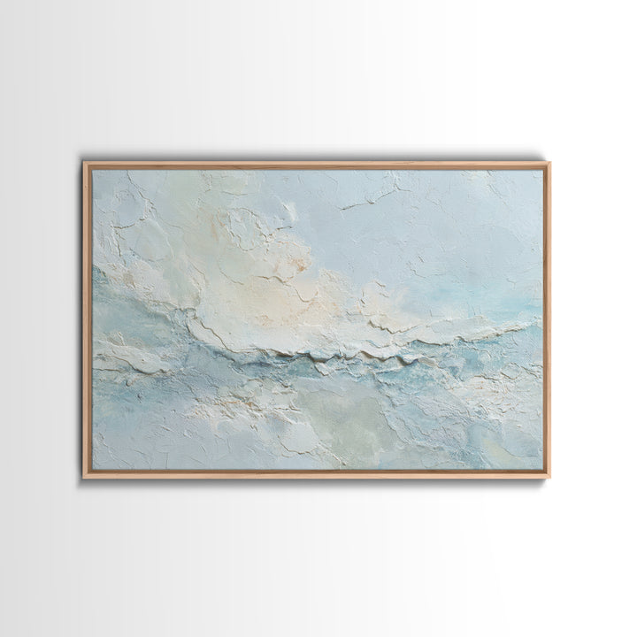 Light Marble Texture Abstract Framed Canvas Print, Waiting Room Art, Wall Sculpture, Waiting Room Decor, Abstract Art, Calm, WRA-3x2-28