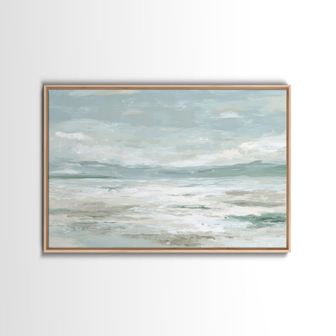 Coastal Horizon with Pale Sand and Water Canvas Print, Waiting Room Art, Digital Art Print, Waiting Room Decor, Fine Art, Calm, WRA-3x2-37