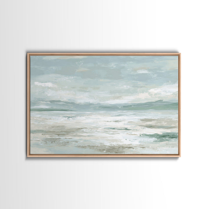 Coastal Horizon with Pale Sand and Water Canvas Print, Waiting Room Art, Digital Art Print, Waiting Room Decor, Fine Art, Calm, WRA-3x2-37