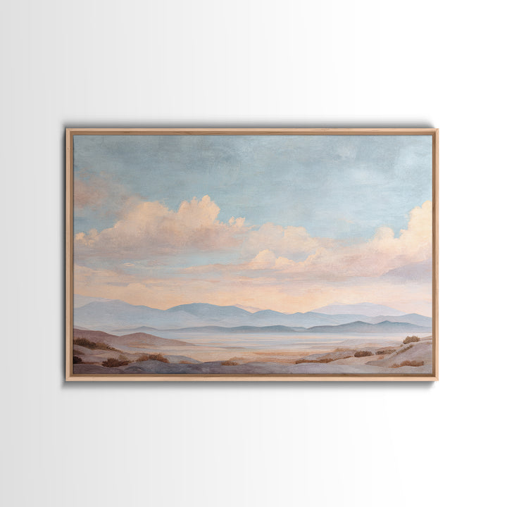 Warm Desert Sunrise Framed Canvas Print, Waiting Room Art, Dental Wall Art, Waiting Room Decor, Watercolor Art, Calm, WRA-3x2-41