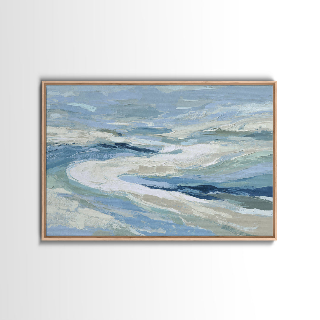 Soft Abstract Waves Framed Canvas Print, Waiting Room Art, Wall Sculpture, Waiting Room Decor, Fine Art, Calm, Dog Wall Art, WRA-3x2-6