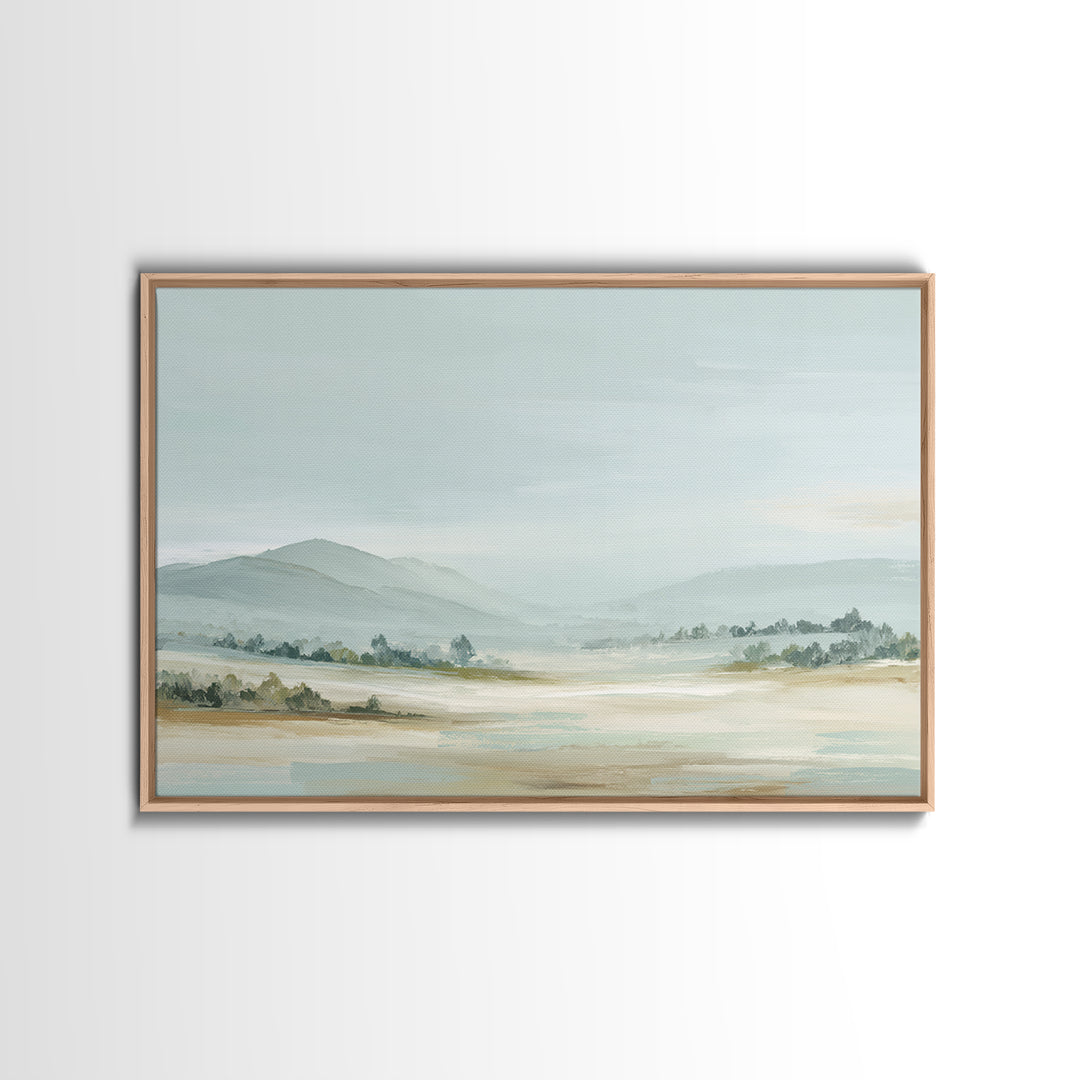 Calming Landscape with Open Sky and Gentle Framed Canvas Print, Waiting Room Art, Gallery Decor, Waiting Room Decor, Calm, WRA-3x2-77