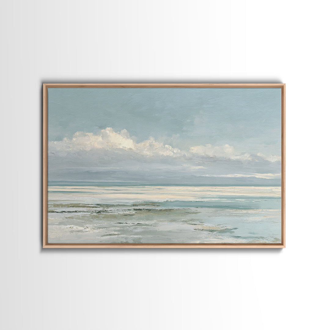 Coastal Horizon with Pale Sand and Water Canvas Print, Waiting Room Art, Dental Office Decor, Waiting Room Decor, Calm, WRA-3x2-85