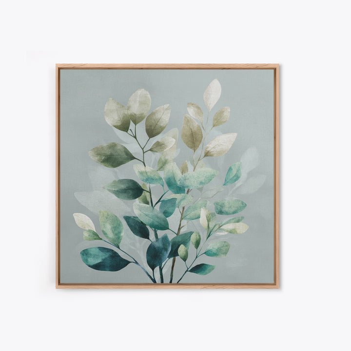 Sage Green Botanical Branch Study Canvas Print, Yoga Studio Art, Spiritual Wall Art, Yoga Studio Decor, Fine Art, Balance, YSA-1x1-17