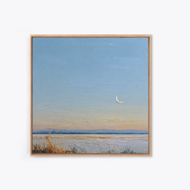 Crescent Moon and Stars Canvas Print, Yoga Studio Art, Nature Prints, Yoga Studio Decor, Fine Art, Balance, Boho Wall Hanging, YSA-1x1-18