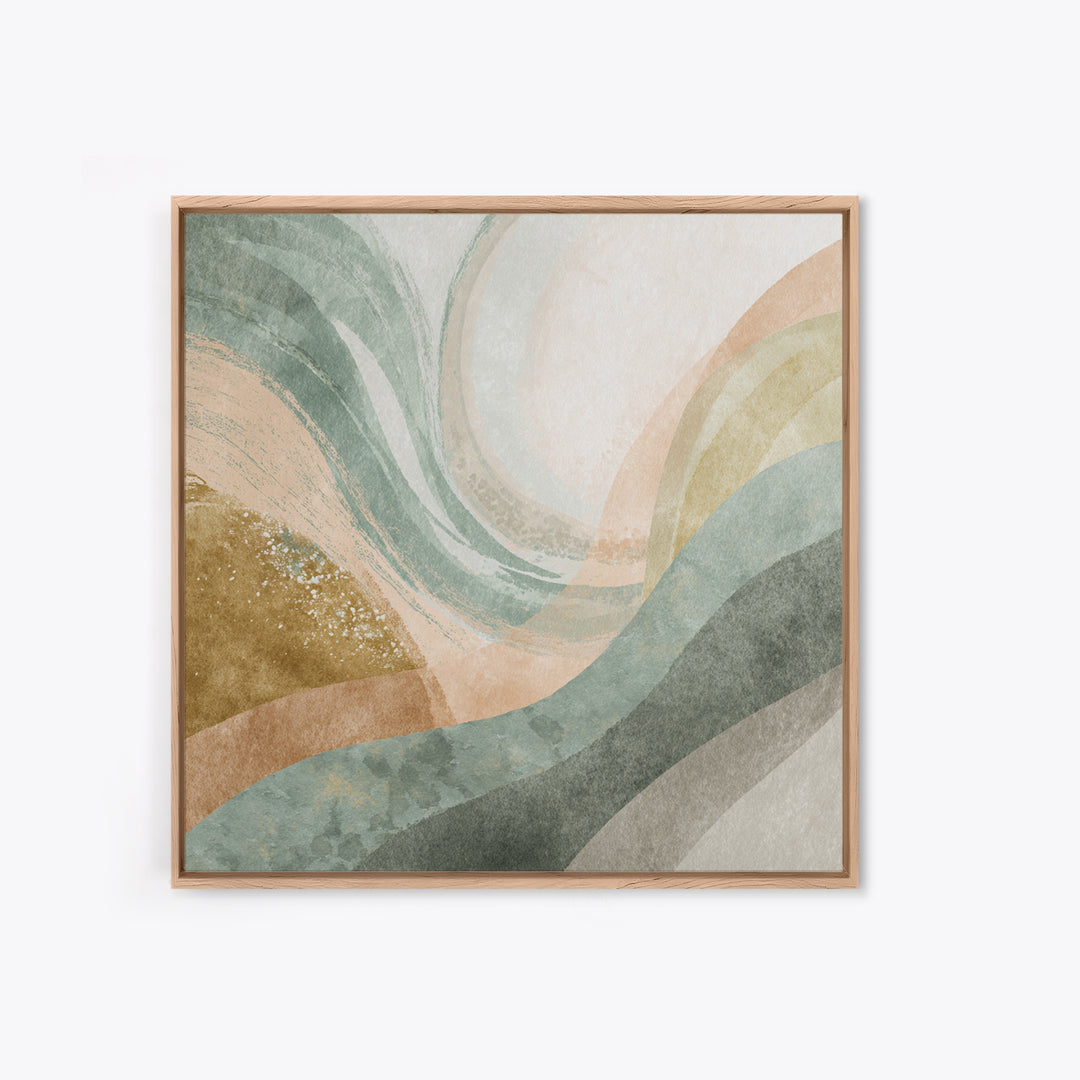 Abstract Breath Waves Framed Canvas Print, Yoga Studio Art, Modern Decor, Yoga Studio Decor, Fine Art, Balance, Art Print, YSA-1x1-79
