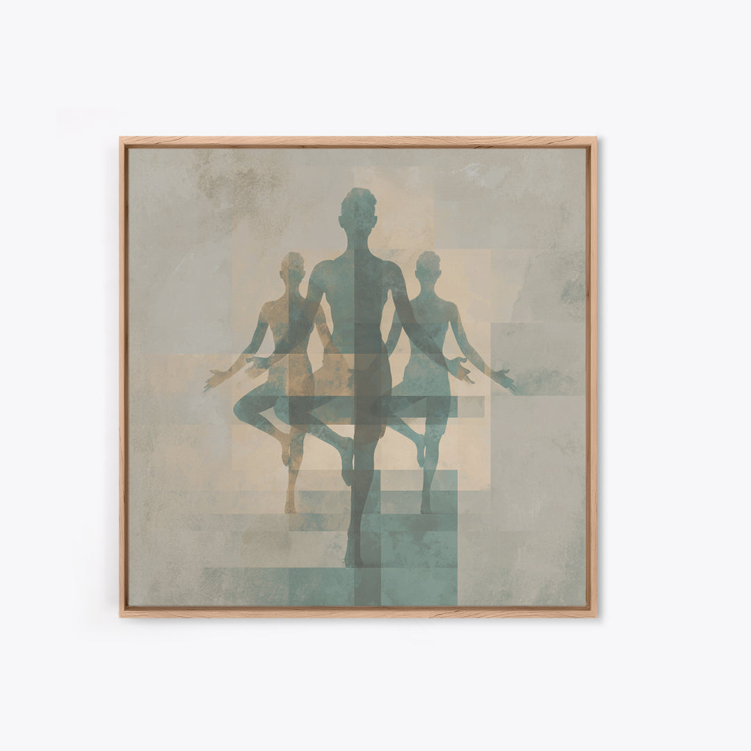 Sun Salutation Silhouette Sequence Without Text Canvas Print, Yoga Studio Art, Wall Art Print, Yoga Studio Decor, Balance, YSA-1x1-8