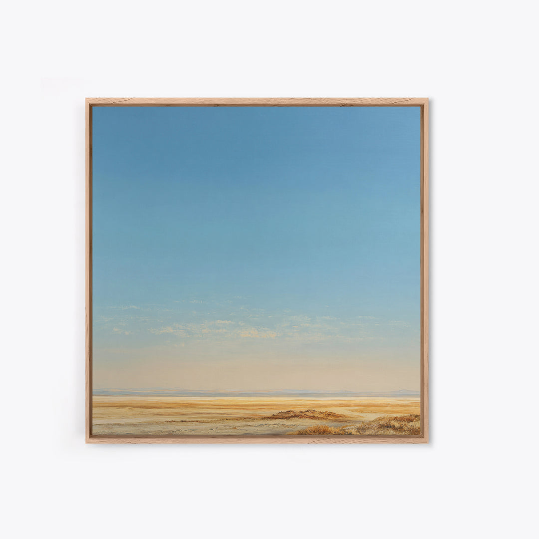 Peaceful Desert Horizon Framed Canvas Print, Yoga Studio Art, Feminine Wall Art, Yoga Studio Decor, Fine Art, Balance, YSA-1x1-84