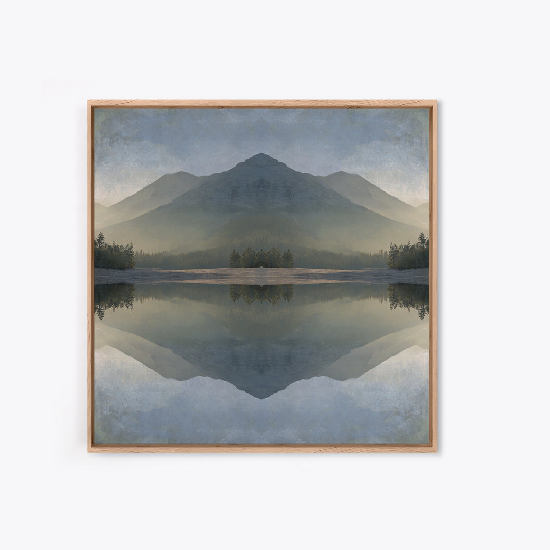 Sunrise Mountain Lake Reflection Canvas Print, Yoga Studio Art, Southwest Decor, Yoga Studio Decor, Fine Art, Balance, YSA-1x1-92
