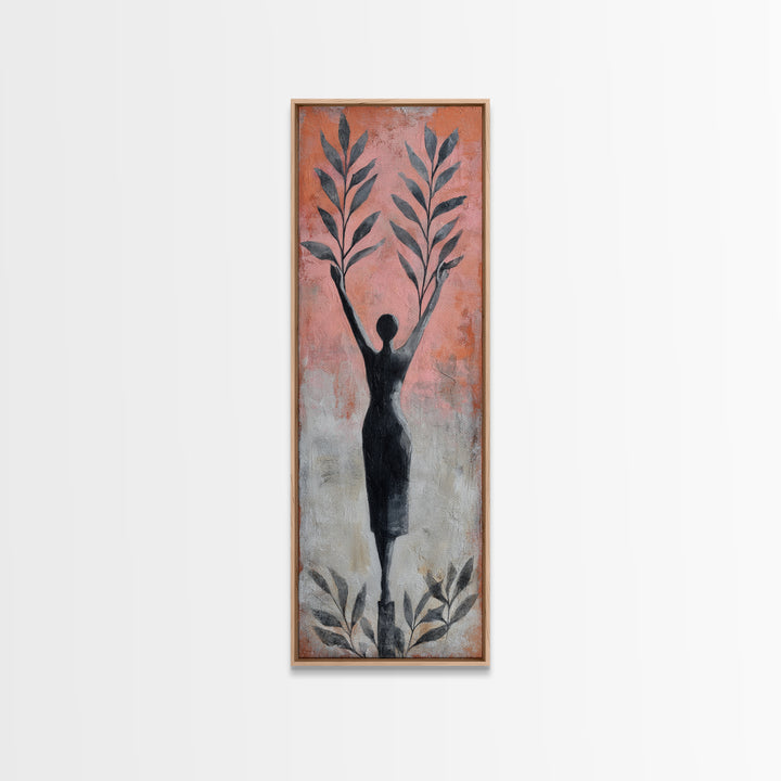 Tree Pose Figure Canvas Print, Yoga Studio Art, Zen Home Decor, Yoga Studio Decor, Oil Painting, Balance, Room Decor, YSA-1x3-42