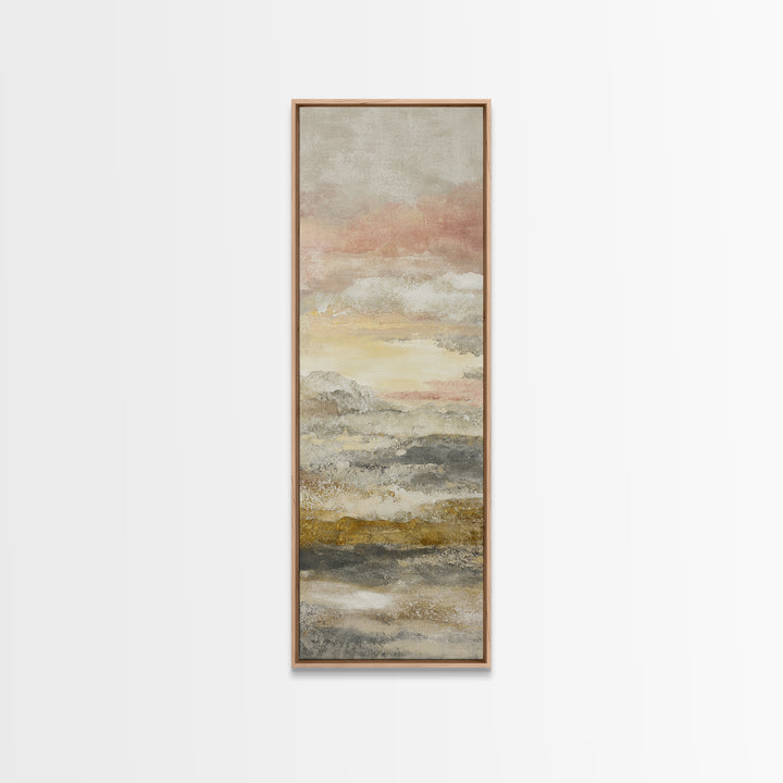 Mandala in Soft Earth Tones Framed Canvas Print, Yoga Studio Art, Boho Decor, Yoga Studio Decor, Oil Painting, Balance, YSA-1x3-45