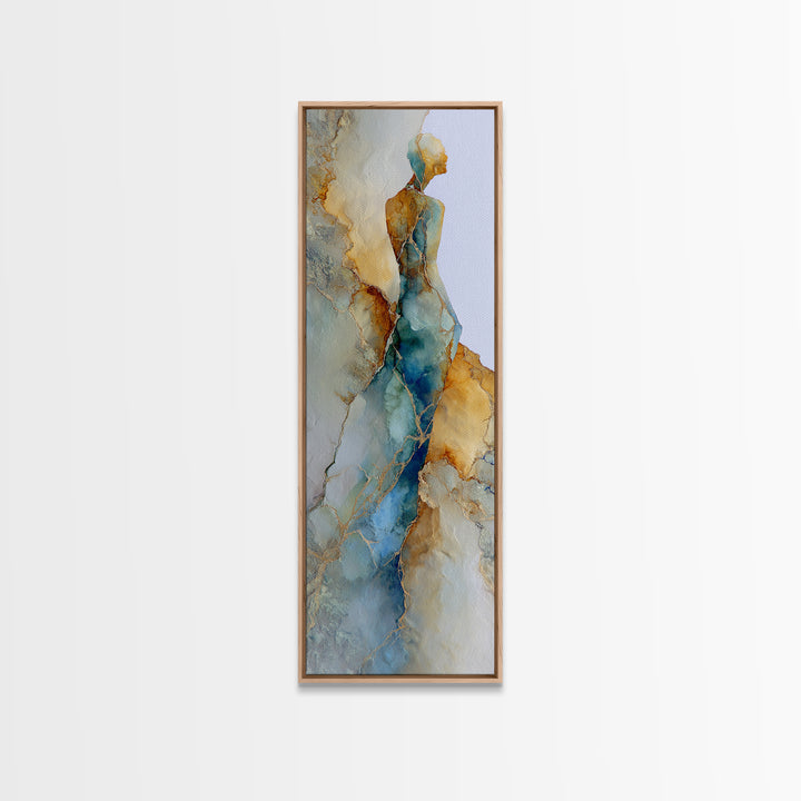 Soft Watercolor Aura Around Seated Figure Canvas Print, Yoga Studio Art, African American Art, Yoga Studio Decor, Balance, YSA-1x3-59