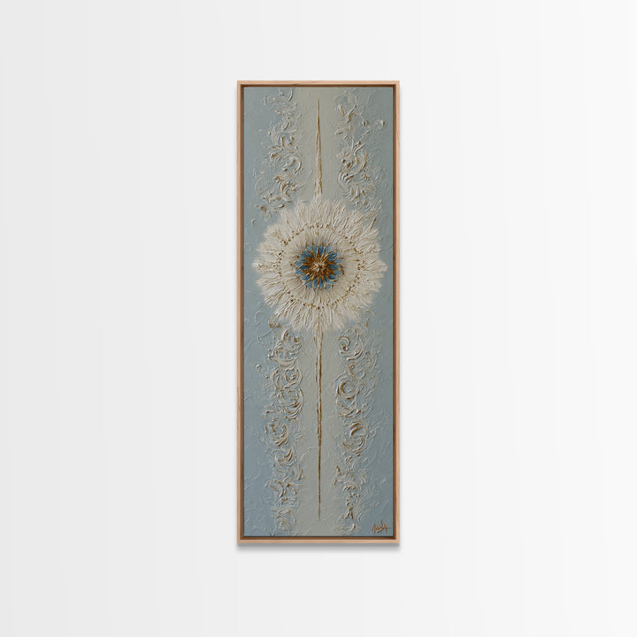 Mandala in Soft Earth Tones Framed Canvas Print, Yoga Studio Art, Boho Decor, Yoga Studio Decor, Oil Painting, Balance, YSA-1x3-69