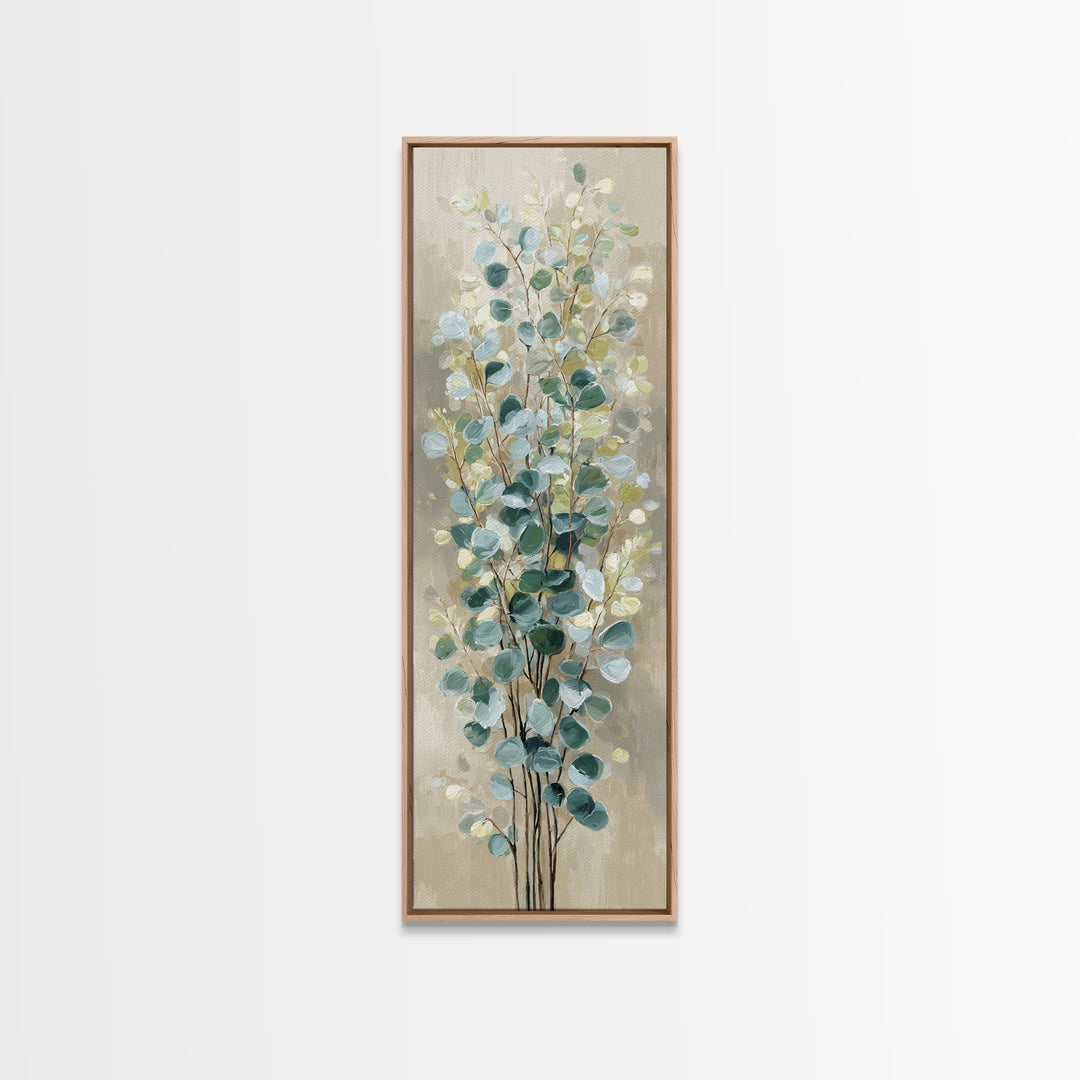 Sage Green Botanical Branch Study Canvas Print, Yoga Studio Art, Luxury Decor, Yoga Studio Decor, Balance, Living Room Decor, YSA-1x3-77